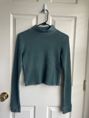 American Eagle Waffle Knit Cropped Turtleneck